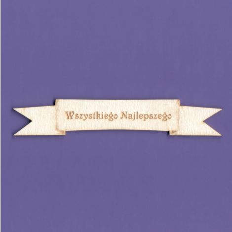 Tekturka Crafty Moly Napis G3 - Wszystkiego Najlepszego Wstążka